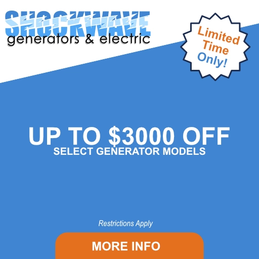 Up to $3000 OFF Select Generator Models